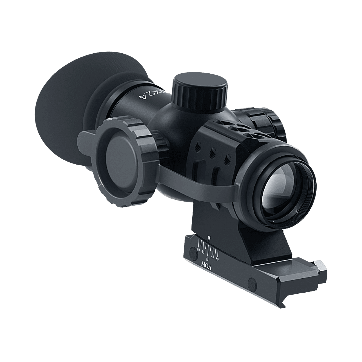 Immersive Optics 10x24 Prismatic Riflescope – Mildot Extended with MOA Adjustable Mounts