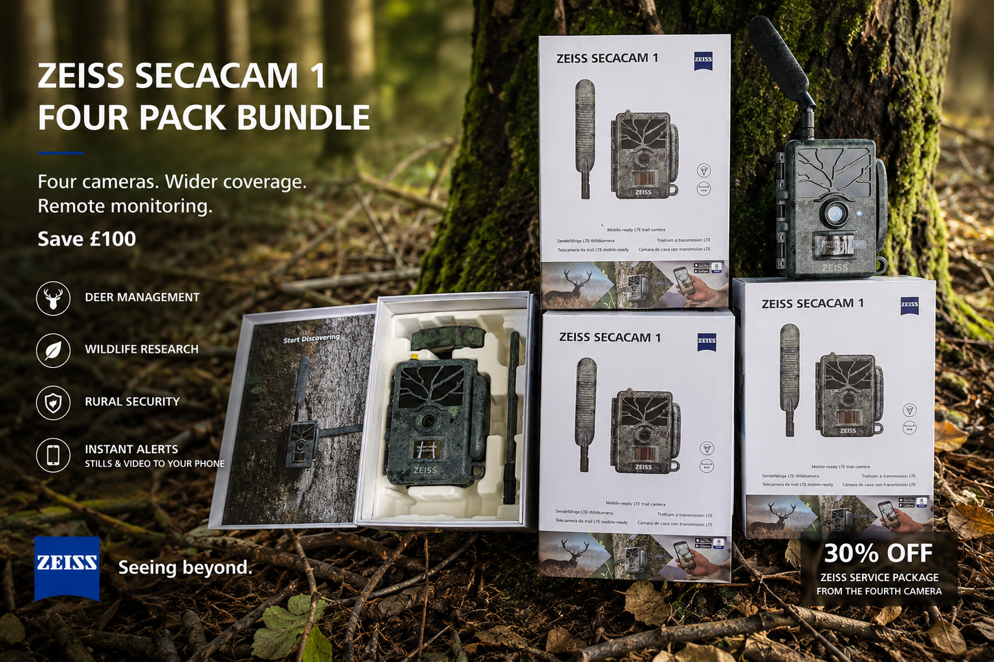 Zeiss Secacam 1 Cellular Trail Camera - Four Pack Bundle