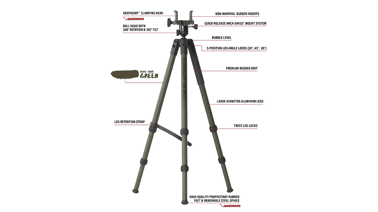 BOG Death Grip Infinite Aluminium Rifle Tripod System