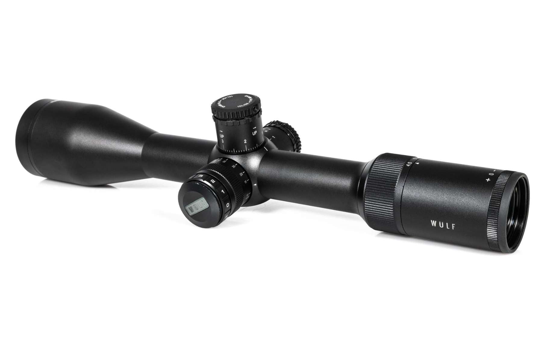 WULF Hurricane SFP Illuminated Half Mildot 0.1MRAD Side Focus Locking Turrets Rifle Scope