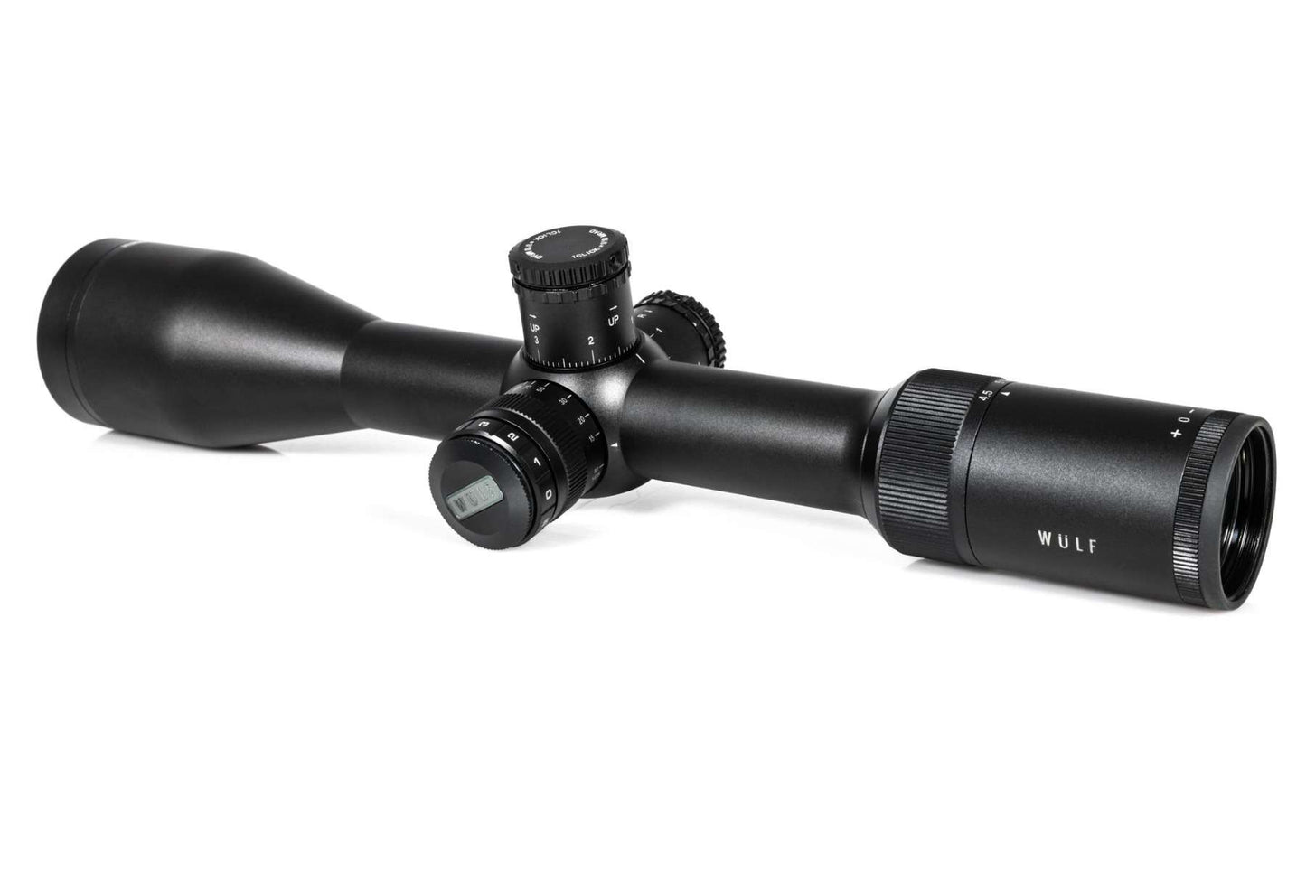 WULF Hurricane SFP Illuminated Half Mildot 0.1MRAD Side Focus Locking Turrets Rifle Scope