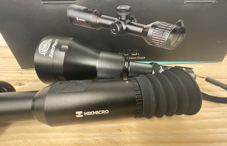HikMicro Alpex A50T Digital Day and Night Vision Long Range Kit with Wicked Lights Shot Pro IR illuminator